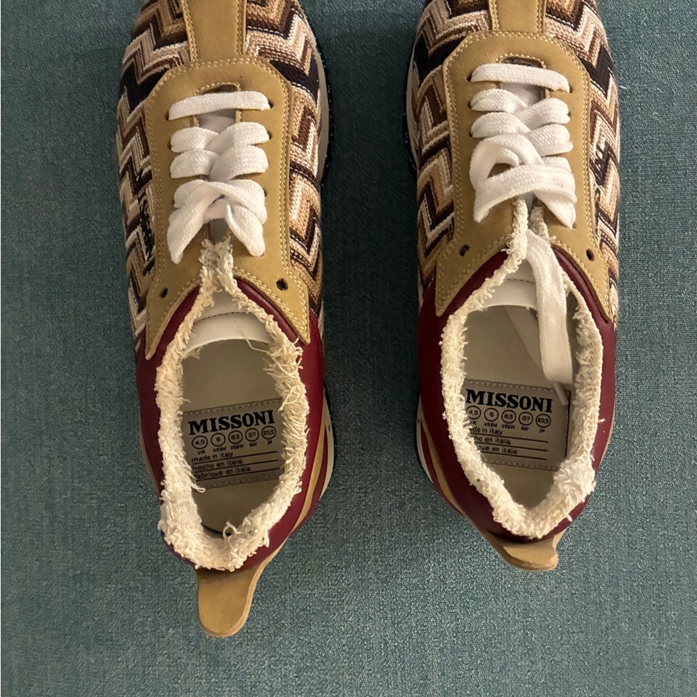NWOB Missoni Red and Tan Sneakers